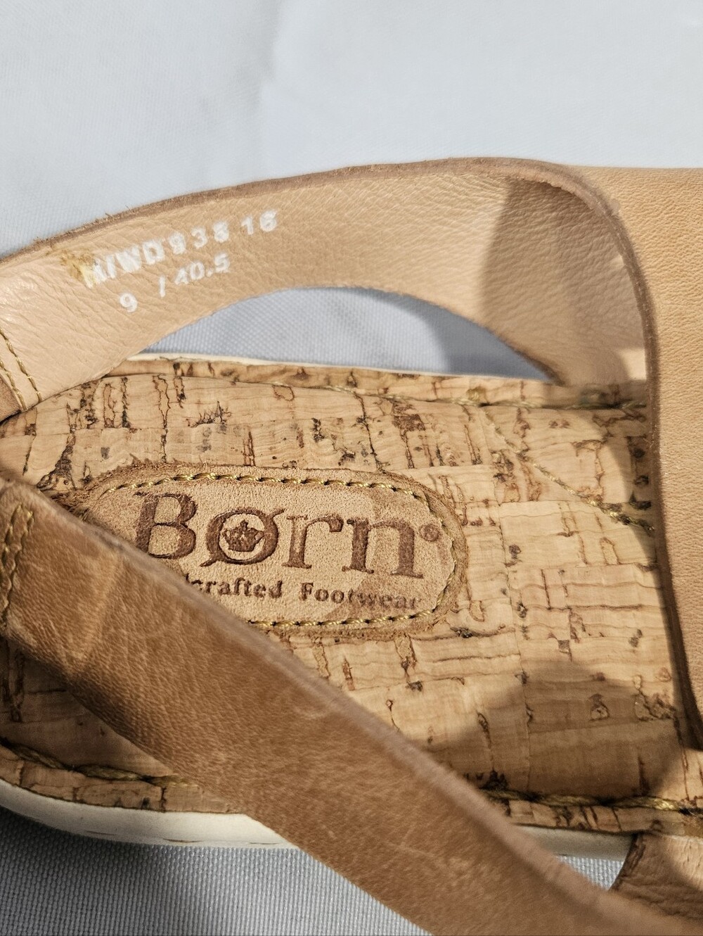 Born Boho Comfort Quark Bottom Stretch Back Sandals Brown Genuine Leather Sz 9 - Picture 8 of 9
